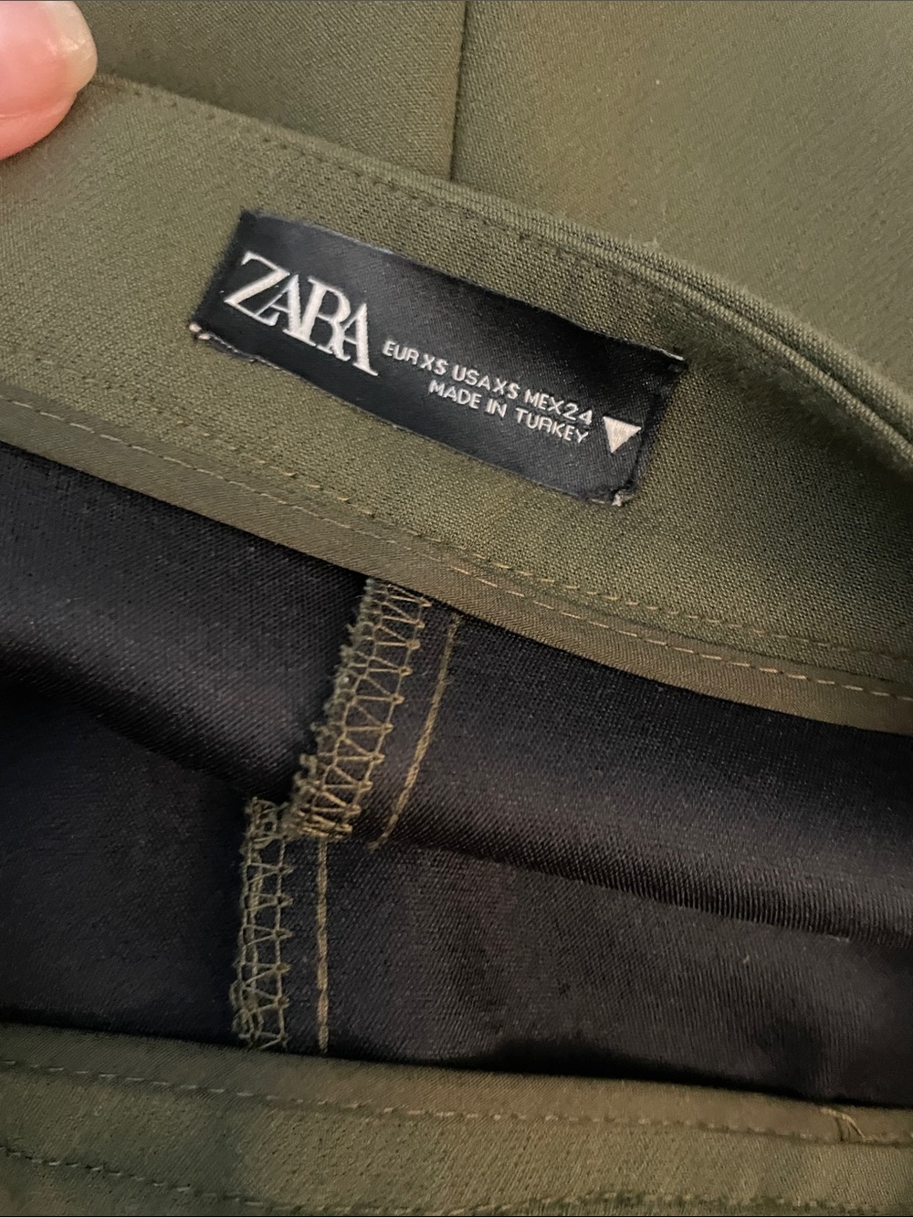 Zara Olive Green Cargo Skort with D-Ring Waist - Picture 7 of 7